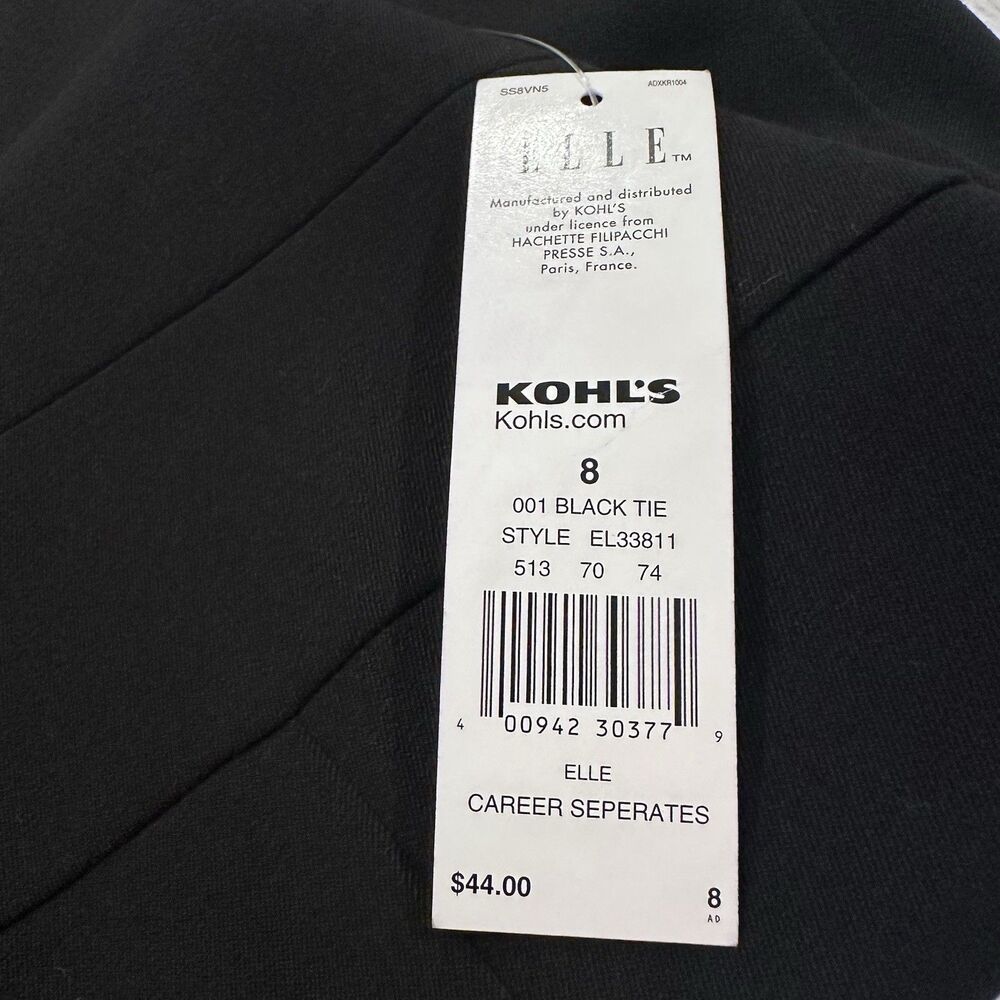 Elle Skirt Sz 8 Black Tie Business Career Lined Stretch Back Zipper MSRP$44 - Picture 9 of 9